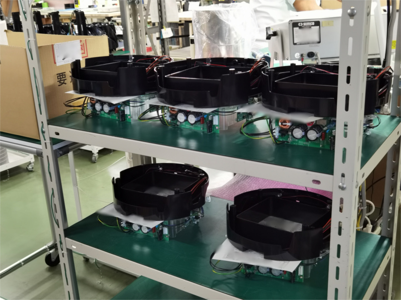 アンデス電気　空気清浄機バイオミクロンサークルシリーズ　製造工場レポート　基板取付け