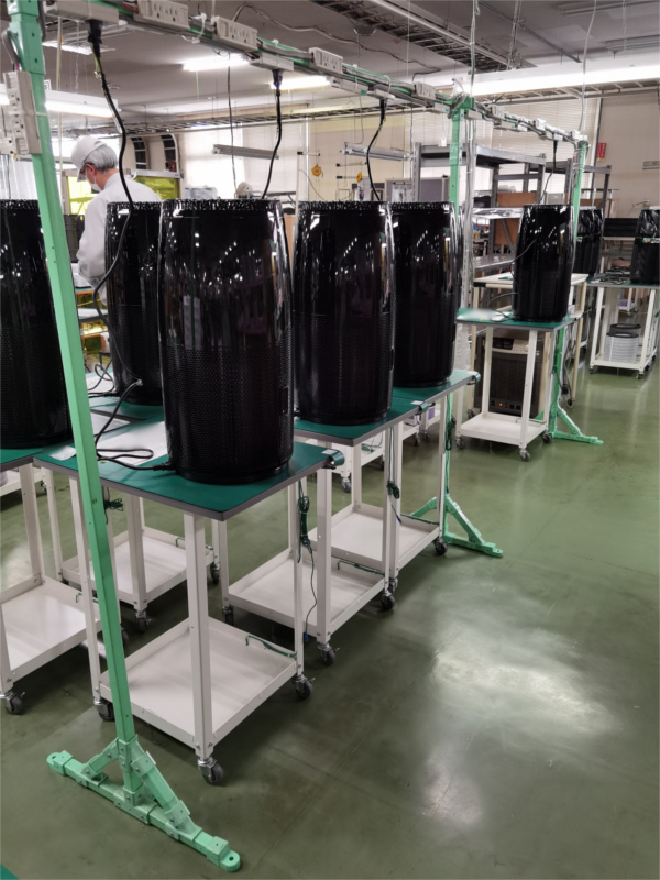 アンデス電気　空気清浄機バイオミクロンサークルシリーズ　製造工場レポート　全パーツ取付け後の動作確認作業
